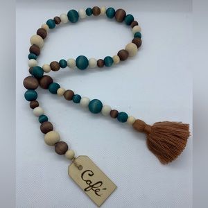 Farmhouse Style Wooden Bead Garland - Cafe Tired Tray Accent Decor